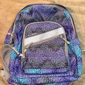 L.L. Bean Geometric Purple and Blue Backpack